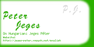 peter jeges business card